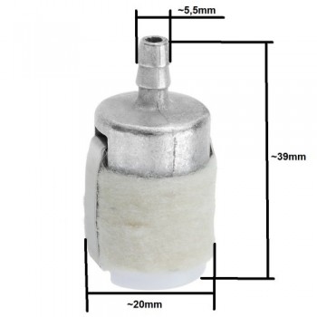 Фильтр топливный для триммера/бензопилы войлочный аналог Walbro (большой)